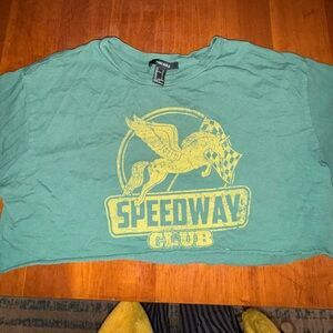 Forever 21 Green Tee with Yellow Graphic